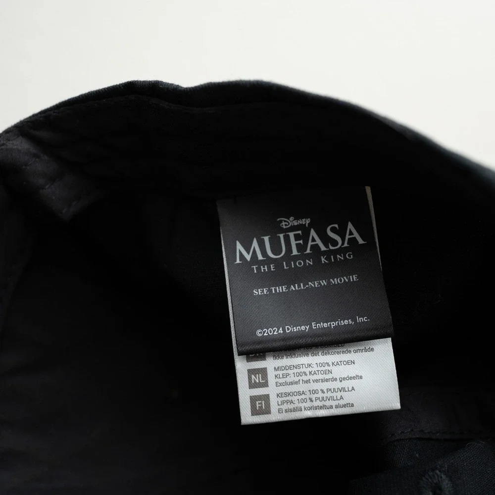 Mufasa The Lion King Hat Disney Movie Black Promo Baseball Cap‎ Strapback Adult